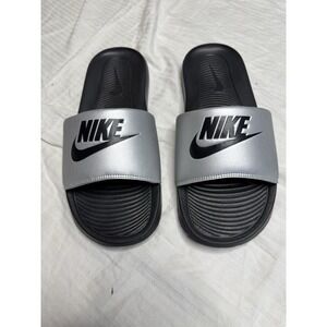 Women's Nike Victori One Slide Sz 9 Wolf Grey/ Black Comfort Slides